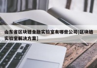 山东省区块链金融实验室有哪些公司[区块链实验室解决方案]